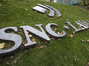 The front lawn of the headquarters of SNC-Lavalin is seen in Montreal on Thursday, Nov. 6, 2014.