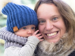 Valérie Théorêt, 37 and her 10-month-old daughter.