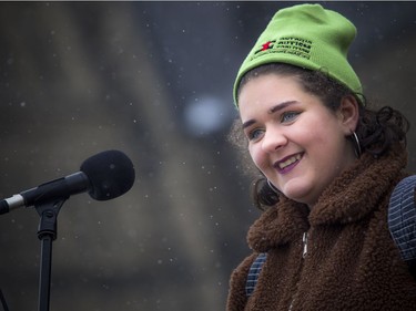 The Next Step Autism March, organized by two autism parents in Barrhaven, made its way to Parliament Hill Sunday March 30, 2019. 16-year-old Clara Kirby-McIntosh addressed the crowd, speaking about her experience with autism and her plans for walking out of school later this week.   Ashley Fraser/Postmedia
