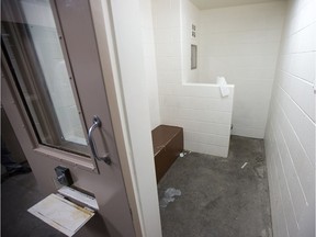 A temporary holding cell at the Ottawa Carleton Detention Centre.
