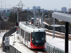 Testing continues on the Confederation Line of Light Rail Train (LRT).