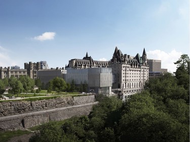 Rendering for the new addition. The west pavilion faces Parliament Hill.