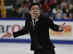 Keegan Messing performs his men's free skate during the ISU World Figure Skating Championships at Saitama, Japan, on Saturday. Messing finished the competition in 15th place, just ahead of fellow Canadian Nam Nguyen.
