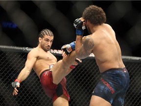 Elias Theodorou (left) has found success inside and outside the UFC world. He'll compete at UFC Fight Night May 4 in Ottawa.