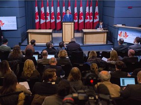 Prime Minister Justin Trudeau speaks to the media at the national press gallery in Ottawa Thursday. His 'contrition' over the Wilson-Raybould affair was muted, at best.