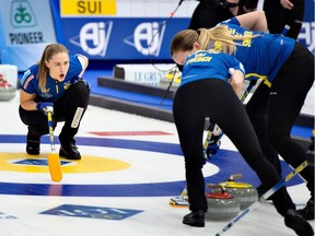 Sweden will play Switzerland for the world women's curling championship on Sunday.