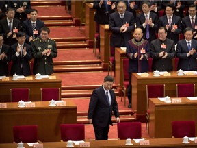 Chinese President Xi Jinping arrives for the closing session of the Chinese People's Political Consultative Conference in Beijing on Wednesday. His global ambitions are clear.