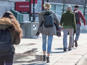 Students walking at Carleton University.