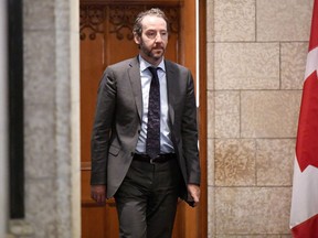 Gerald Butts, senior political adviser to Prime Minister Justin Trudeau, leaves the Prime Minister's office on Parliament Hill, in Ottawa on Monday, Oct. 1, 2018. Liberals are hoping they'll get some ammunition today to fight back against accusations of political interference in the justice system when Prime Minister Justin Trudeau's former principal secretary tells his side of the SNC-Lavalin saga.