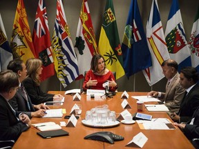 Foreign Affairs Minister Chrystia Freeland leads the NAFTA council in discussion on the modernization of the North American Free Trade Agreement, in Toronto on September 22, 2017.