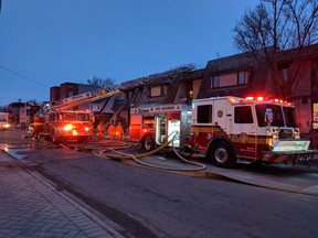 Fire in an end unit of a rowhouse at 221 Crichton Street on Mar. 30, 2019