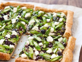 Asparagus Goat Cheese Tart in. This recipe appears in the cookbook "Vegetables Illustrated."