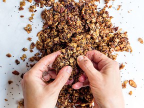 Cacao-coffee granola from A New Way to Food by Maggie Battista.