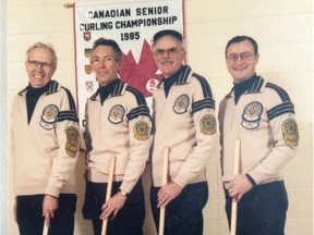 Curlers extraordinaire, left to right: Steve Kot, Dick Wilbur, Bob McKenzie and George Ward