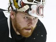 Goaltender Marcus Hogberg, seen during his time in Ottawa, made 33 saves in Belleville's 3-1 win over Cleveland