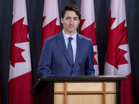 Prime Minister Justin Trudeau speaks about the SNC-Lavalin scandal at the National Press Theatre in Ottawa on March 7, 2019.