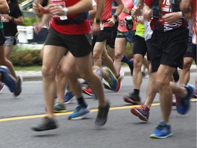 The start of the marathon at the Ottawa Race Weekend 2018.