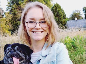 Lauren Richards with dog, Buster. Richards took her own life on Feb. 21, 2019.
