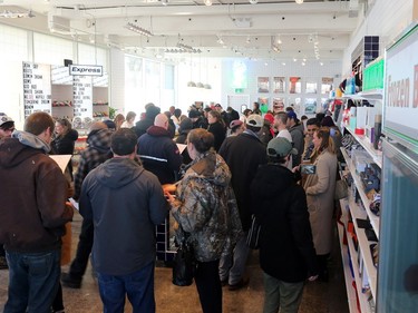 Opening day at the Superette cannabis store on Wellington St in Ottawa, April 1, 2019.