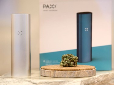 A display shows pot used in a vape. Hobo Recreational Cannabis Store on Bank Street was one of three pot retailers to open in Ottawa Monday (April 1, 2019) as part of the province's new cannabis retail model rollout.