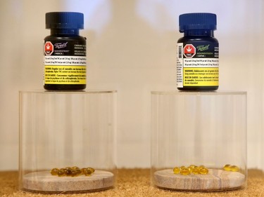 A display shows different types of pot at Hobo Recreational Cannabis Store on Bank Street was one of three pot retailers to open in Ottawa Monday (April 1, 2019) as part of the province's new cannabis retail model rollout.