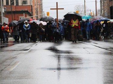 Way of the Cross in the streets on Good Friday in Ottawa, April 20, 2019.