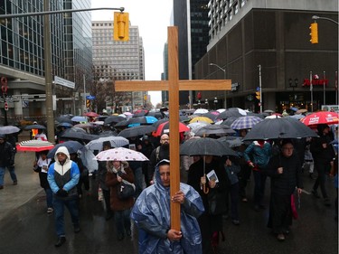 Way of the Cross in the streets on Good Friday in Ottawa, April 20, 2019.