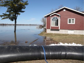 The Ottawa River is flooding parts of Boisé rd in Cumberland, just east of Ottawa, April 22, 2019.