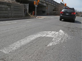 Road paint on Raymond St., April 23, 2019.