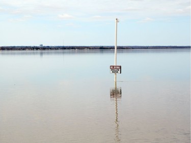 A view of the rising Ottawa river from the Britannia Yacht Club.