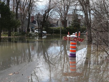 Flooded Fraser Road in Aylmer.