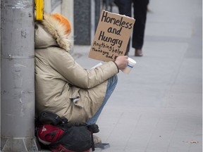 Homeless and hungry in downtown Ottawa.