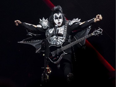 Gene Simmons of KISS performing their End Of The Road World Tour at Canadian Tire Centre in Ottawa on Wednesday.