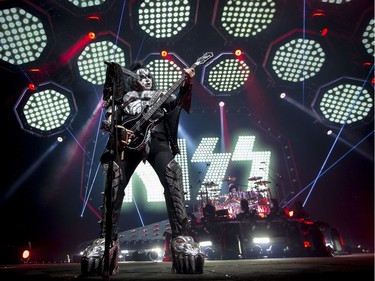 Gene Simmons of KISS performing their End Of The Road World Tour at Canadian Tire Centre in Ottawa on Wednesday.