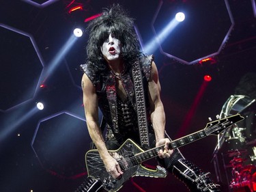 Paul Stanley of KISS performing their End Of The Road World Tour at Canadian Tire Centre in Ottawa on Wednesday.