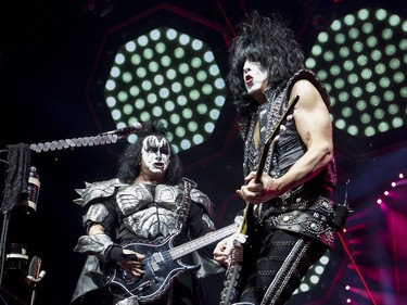 Gene Simmons and Paul Stanley of KISS performing their End Of The Road World Tour at Canadian Tire Centre in Ottawa on Wednesday.