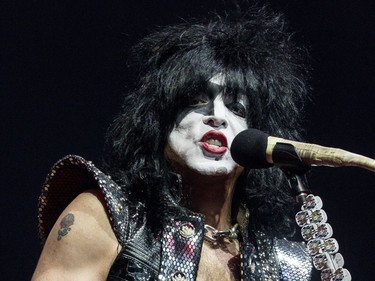 Paul Stanley of KISS performing their End Of The Road World Tour at Canadian Tire Centre in Ottawa on Wednesday.
