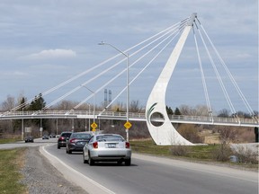 The Airport Parkway pedestrian and cycling bridge.