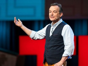 Host Chris Anderson speaks at TED2018.