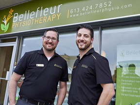Jason Bellefleur, president, and Dave Bellefleur, vice-president and clinical director, at the Bellefleur Physiotherapy clinic at 3095 St. Joseph Blvd. in Orléans.