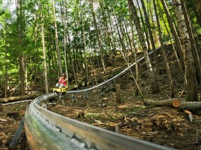 The Pipe Mountain Coaster at Revelstoke Mountain Resort.