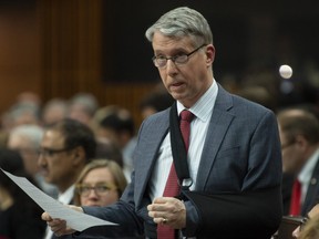 Andrew Leslie rises during Question Period in the House of Commons Thursday April 11, 2019 in Ottawa.