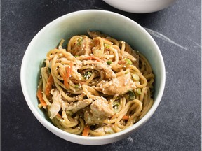 Sesame Noodles with Chicken. This recipe appears in the cookbook "Revolutionary Recipes."