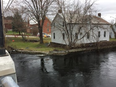 In Lanark Village, where the two-story building known as The Ark was surrounded by water earlier in the week, the Clyde River has receded by about a metre on Saturday, April 27, 2019.