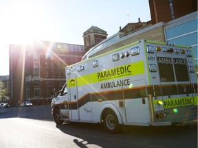 Emergency vehicle, ambulance, at the Civic Hospital