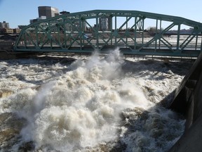 Chaudiere Bridge in Ottawa Monday April 29, 2019. Flood waters have reached the bridge and now is causing damage. The bridge is closed.