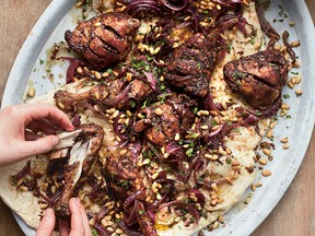 Roast chicken with sumac and red onions from Zaitoun by Yasmin Khan.