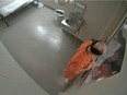 Frame grabs from a video shown Tuesday at the inquest into the death of Justin St. Amour, 31, while he was in custody at the Ottawa Carleton Detention Centre.
The images from the hour-long video show St. Amour speaking to a correctional officer at the window of his cell the evening of Nov. 30, 2016; braiding a ligature from his bed sheet; showing the guard the rope he had made and how he intended to hang himself; and correctional officers, firefighters and paramedics resuscitating him on the floor of his cell. St. Amour died in hospital on Dec. 8 when he was taken off life support.