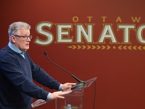 Marc Crawford talks to the media as the Ottawa Senators wrap up their season by clearing out their lockers and head home.