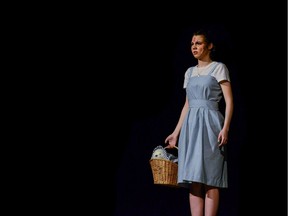 Ireland Huibers, performs as Dorthy, during St. Francis Xavier's High School's Cappies production of the Wizard of Oz, on April 12, 2019, in Ottawa, Ont.